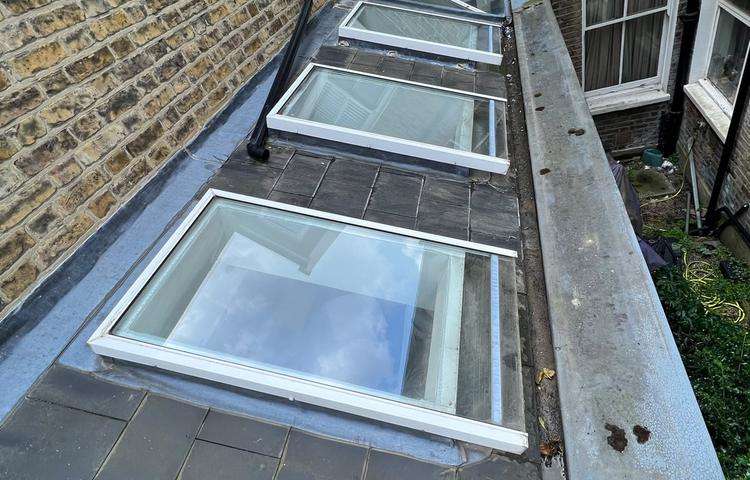 Rooflights over the cellar area at the Clapham property