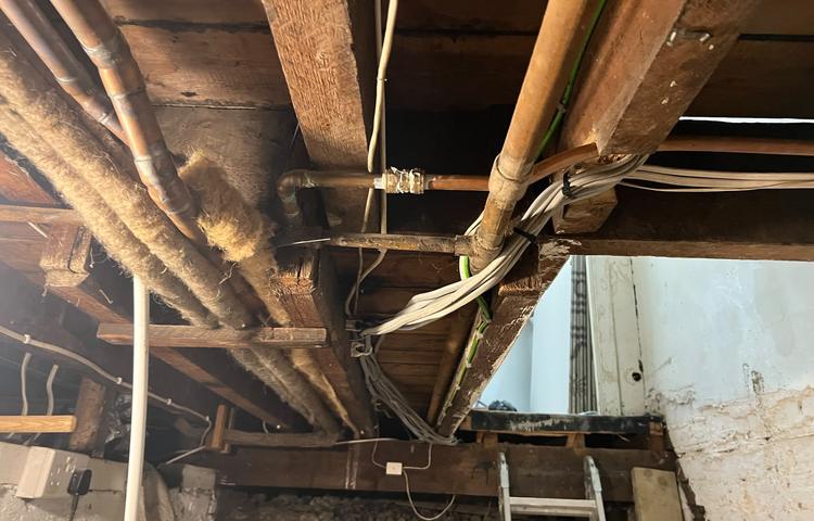 Cellar conversion construction stages in Clapham