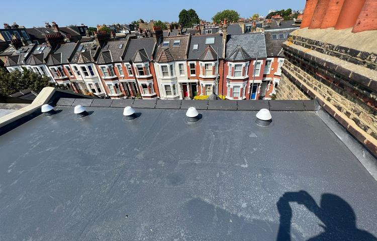 Flat roof and rooflight work at the Clapham property