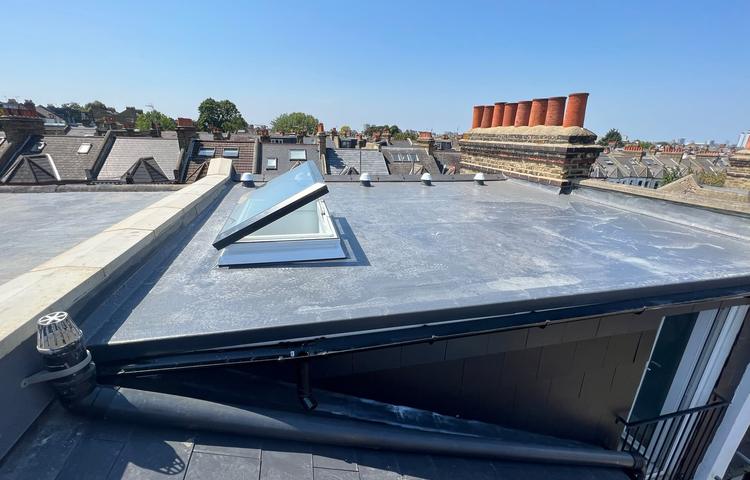 Flat roof and rooflight work at the Clapham property