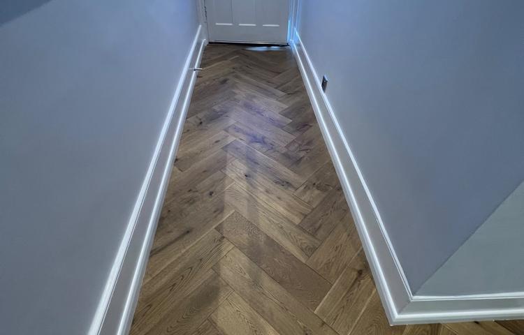 New wood flooring and refurbished hallway in Clapham