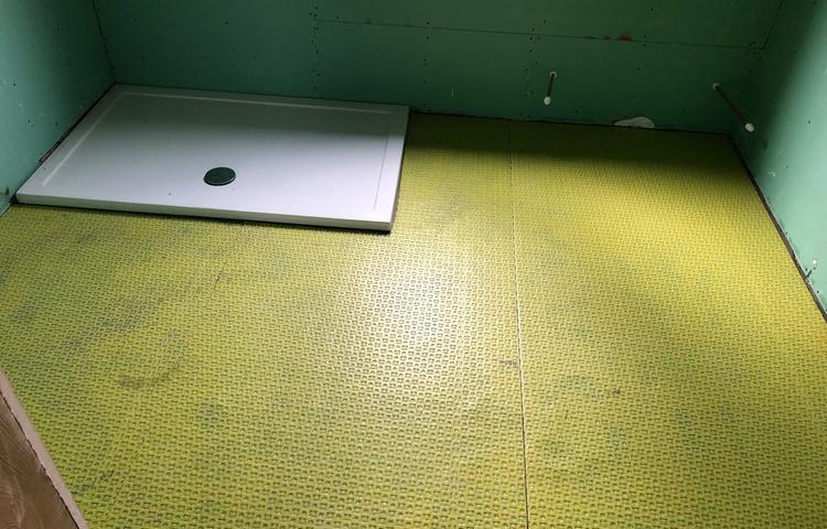 Bathroom shower tray and floor preparation in Lewisham
