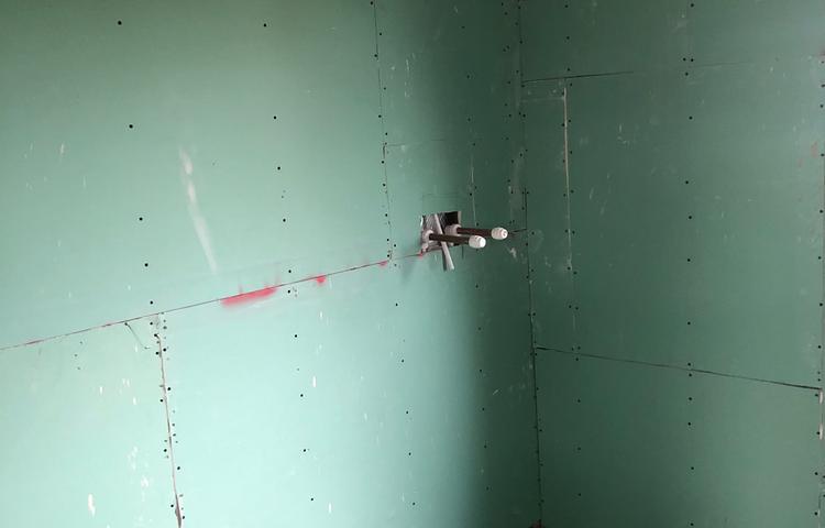 Wall preparation and waterproofing in bathroom in Lewisham
