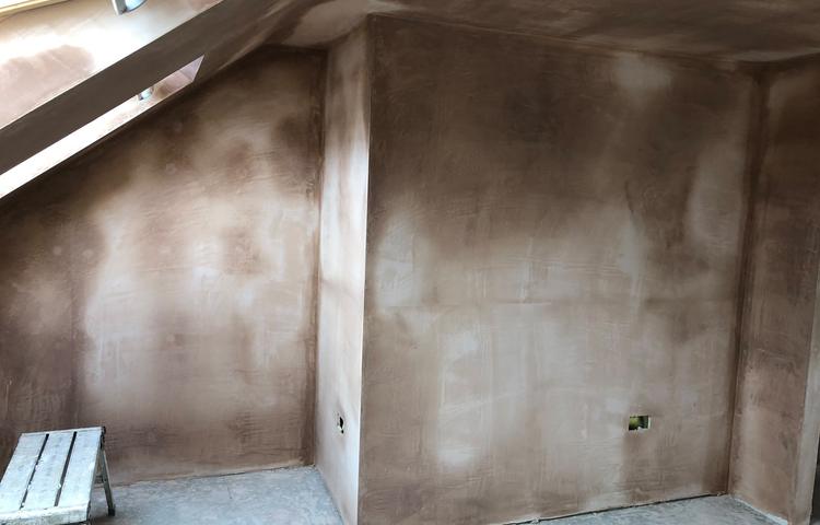 Plastered interior walls during refurbishment in Lewisham