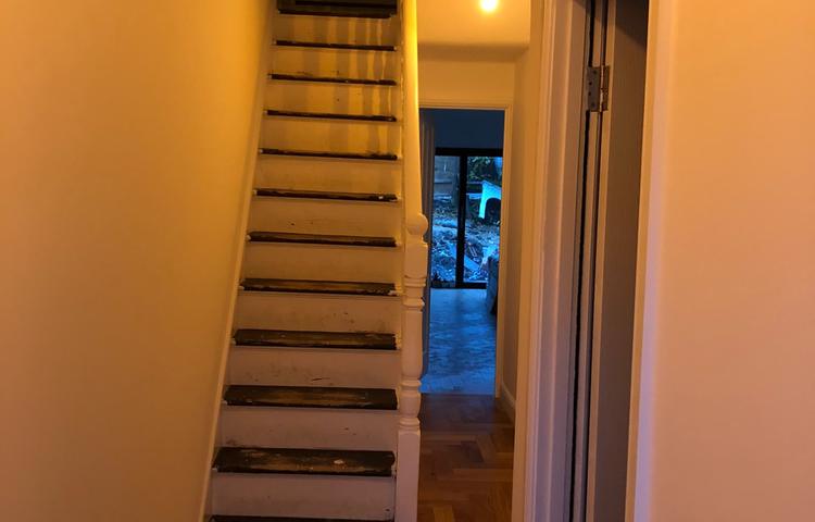 Timber staircase during refurbishment in Lewisham